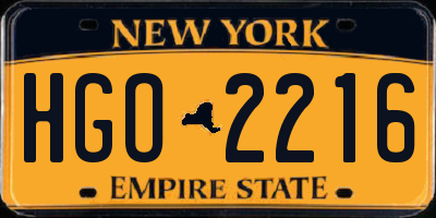 NY license plate HGO2216