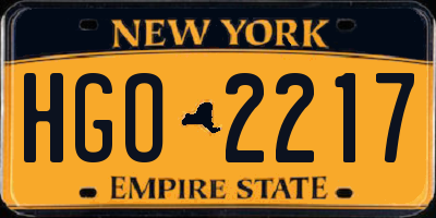 NY license plate HGO2217