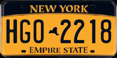 NY license plate HGO2218