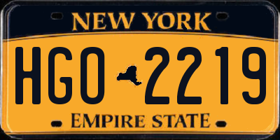 NY license plate HGO2219