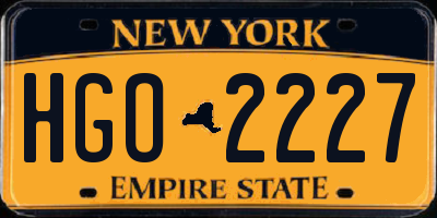 NY license plate HGO2227