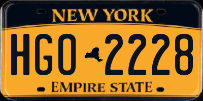 NY license plate HGO2228