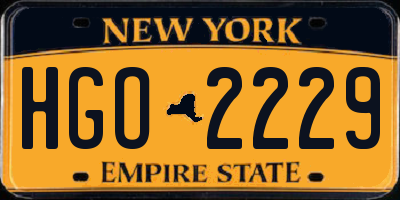 NY license plate HGO2229