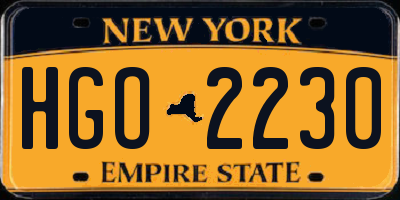 NY license plate HGO2230