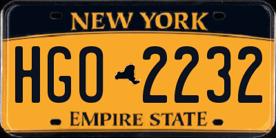 NY license plate HGO2232