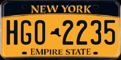 NY license plate HGO2235