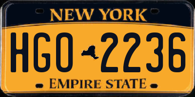 NY license plate HGO2236