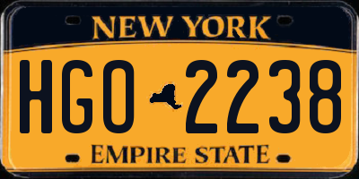 NY license plate HGO2238