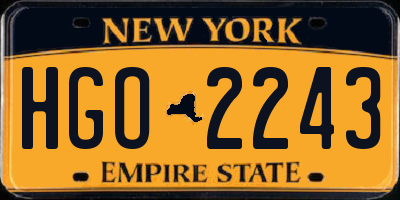 NY license plate HGO2243