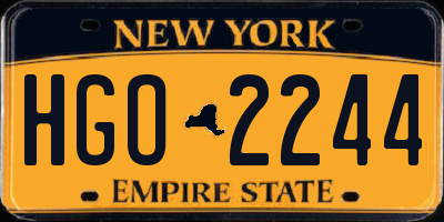 NY license plate HGO2244