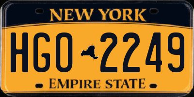 NY license plate HGO2249