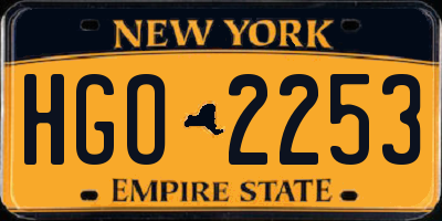 NY license plate HGO2253