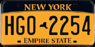 NY license plate HGO2254