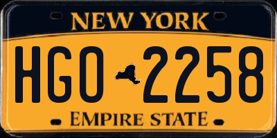 NY license plate HGO2258