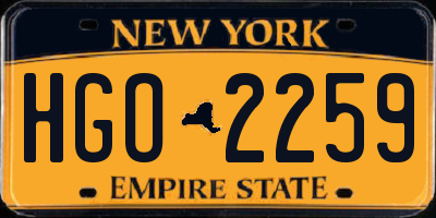 NY license plate HGO2259