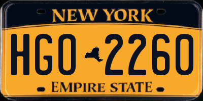 NY license plate HGO2260