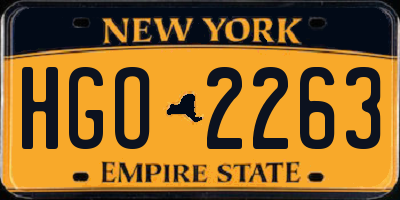 NY license plate HGO2263