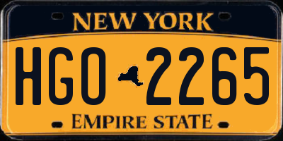 NY license plate HGO2265