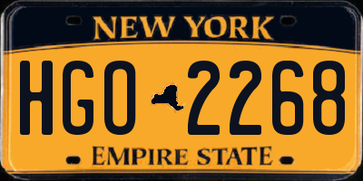 NY license plate HGO2268