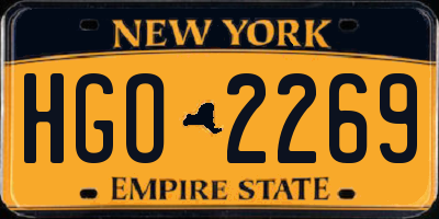 NY license plate HGO2269