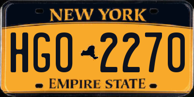 NY license plate HGO2270