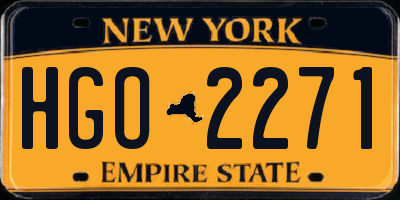 NY license plate HGO2271