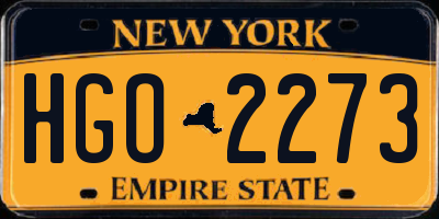 NY license plate HGO2273