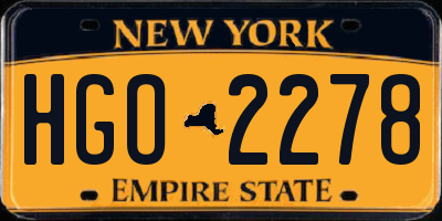 NY license plate HGO2278