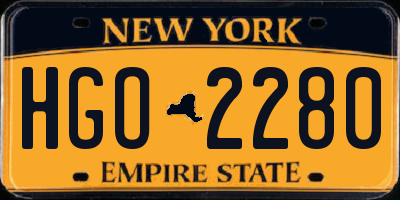 NY license plate HGO2280