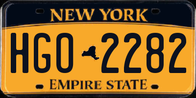 NY license plate HGO2282