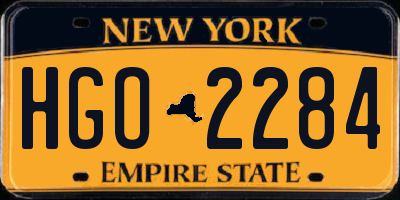 NY license plate HGO2284