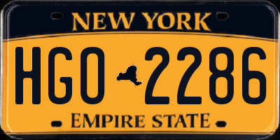 NY license plate HGO2286