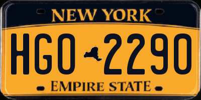 NY license plate HGO2290