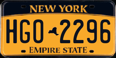 NY license plate HGO2296