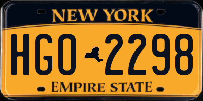 NY license plate HGO2298