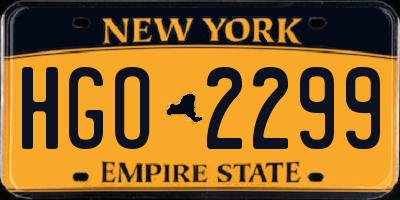 NY license plate HGO2299