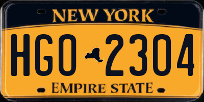 NY license plate HGO2304