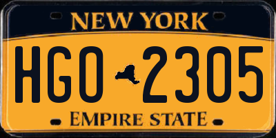 NY license plate HGO2305