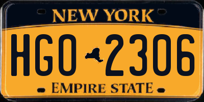 NY license plate HGO2306