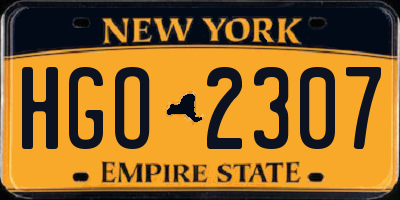 NY license plate HGO2307