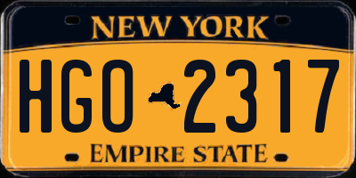 NY license plate HGO2317