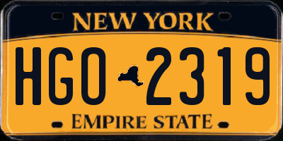 NY license plate HGO2319