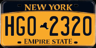 NY license plate HGO2320