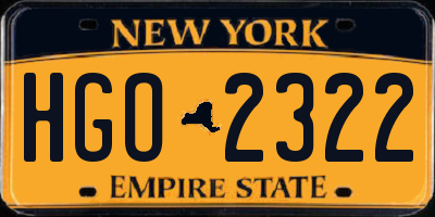 NY license plate HGO2322