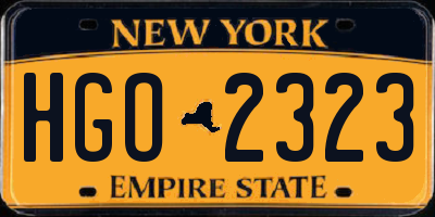 NY license plate HGO2323