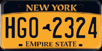 NY license plate HGO2324