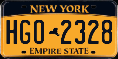 NY license plate HGO2328