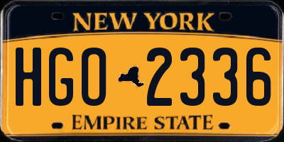 NY license plate HGO2336