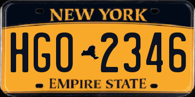 NY license plate HGO2346