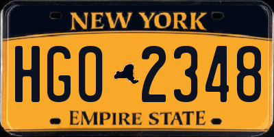 NY license plate HGO2348